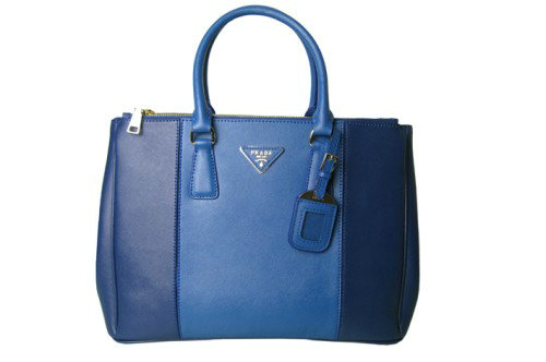 2014 Prada saffiano calfskin tote bag BN1786 dark blue&blue